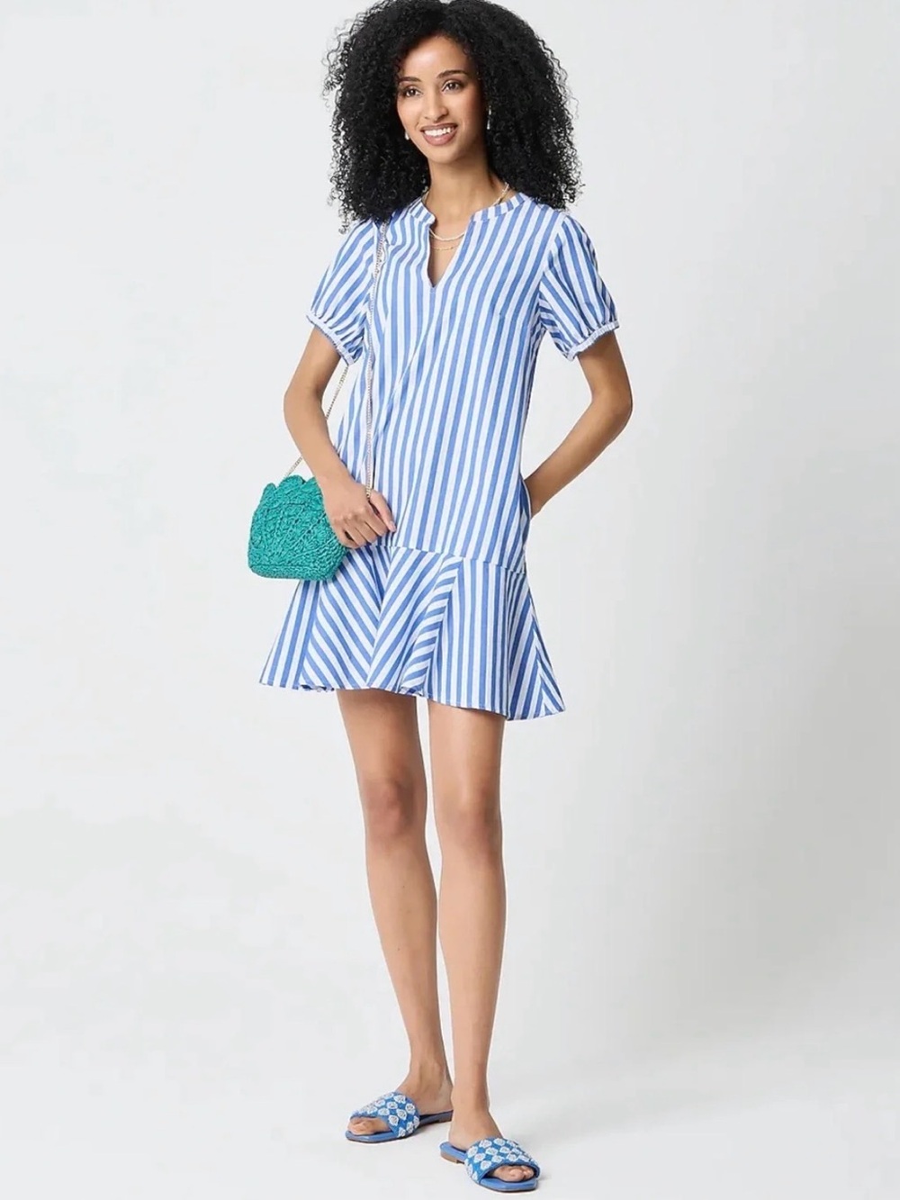J. Crew Factory Striped mini shirt-dress Sz 6 NWT